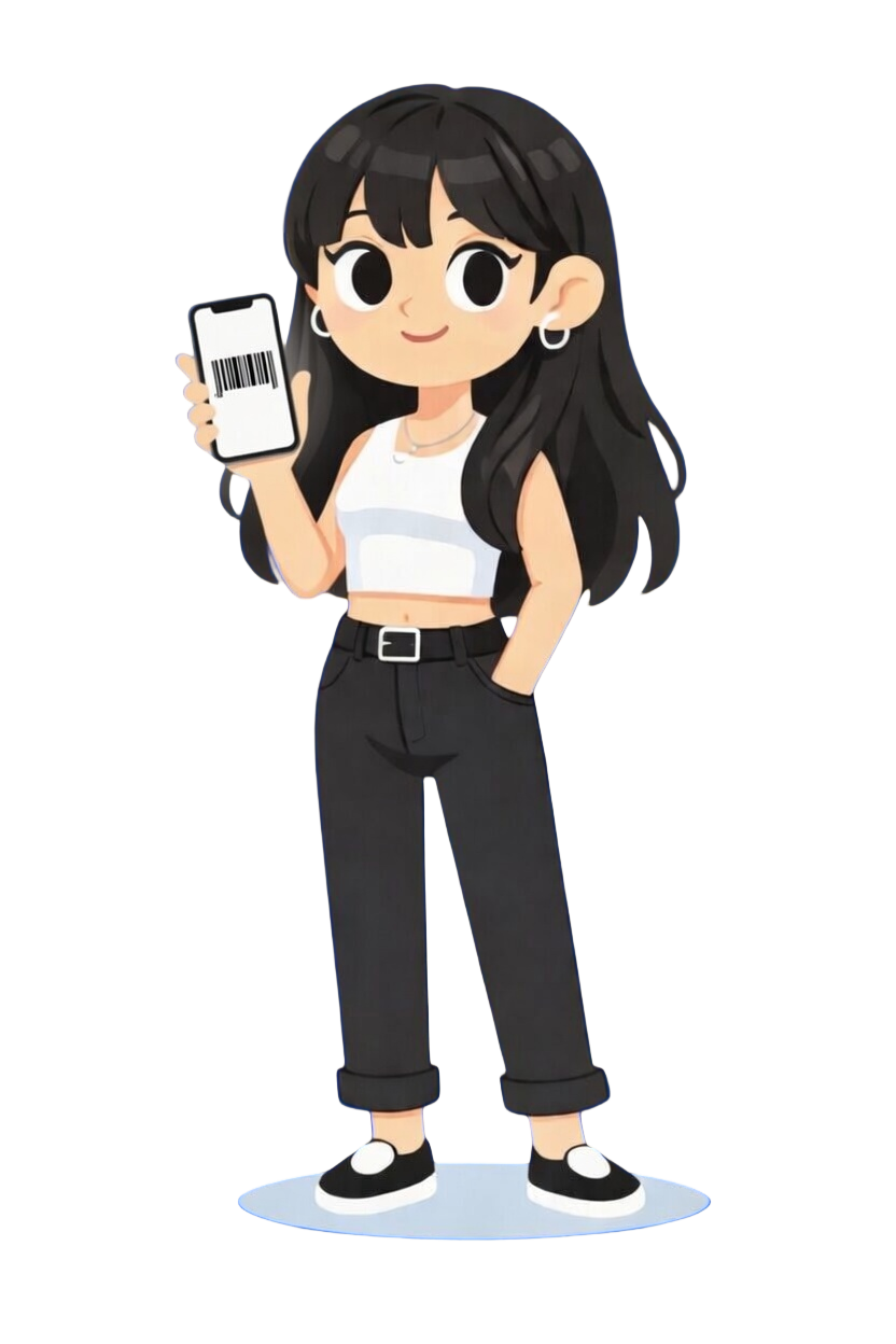 Jackie scanning barcode